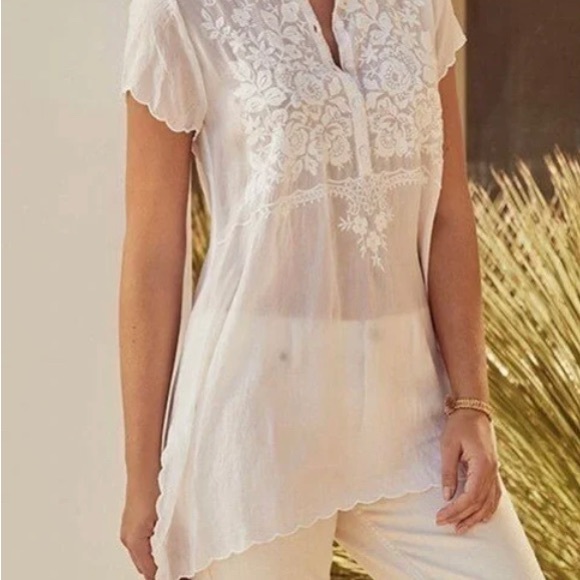 Johnny Was Beautiful Britta coral Tunic Top, with embroidery size S NWT . - Picture 13 of 16